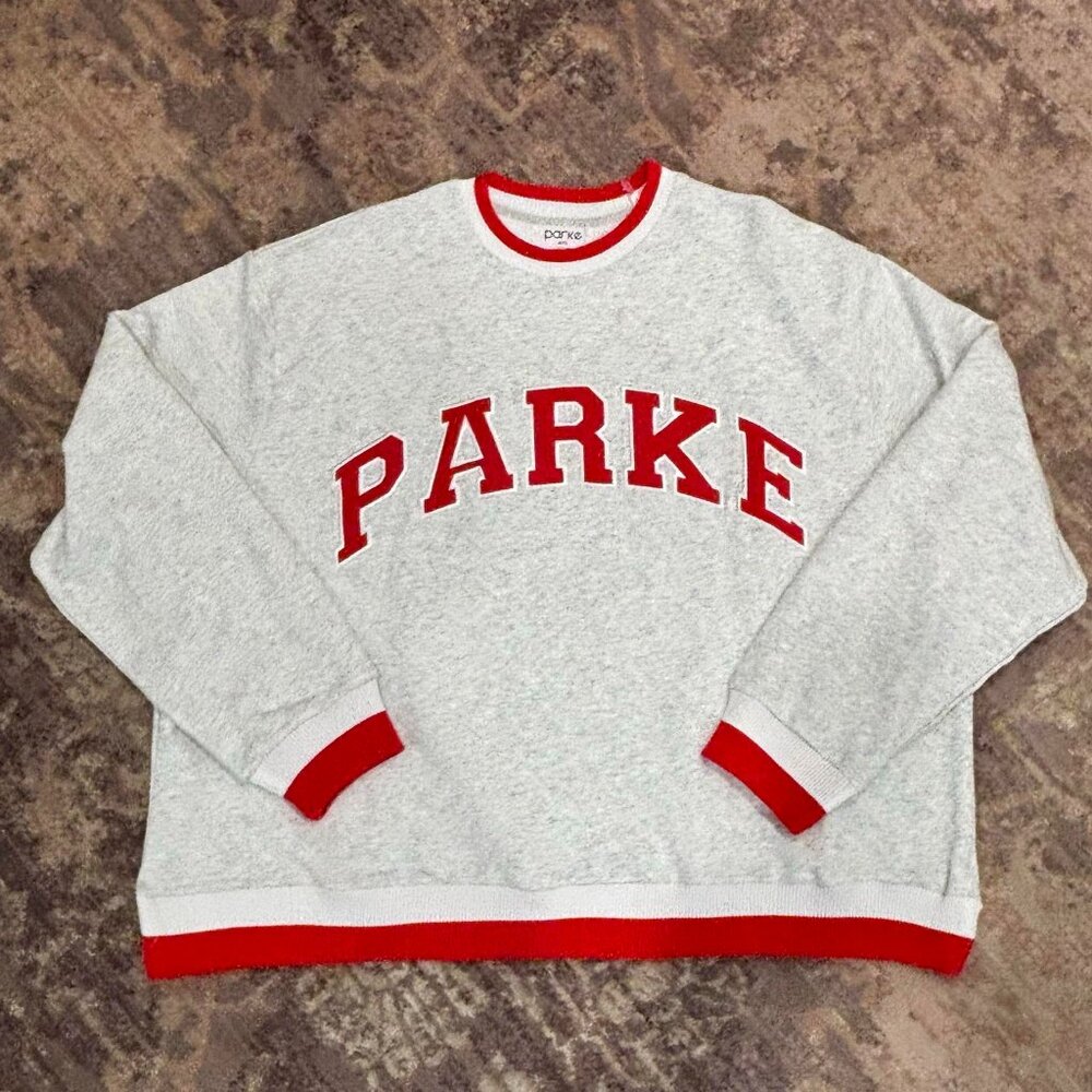 Parke varsity vintage sweatshirt red grey white xxl